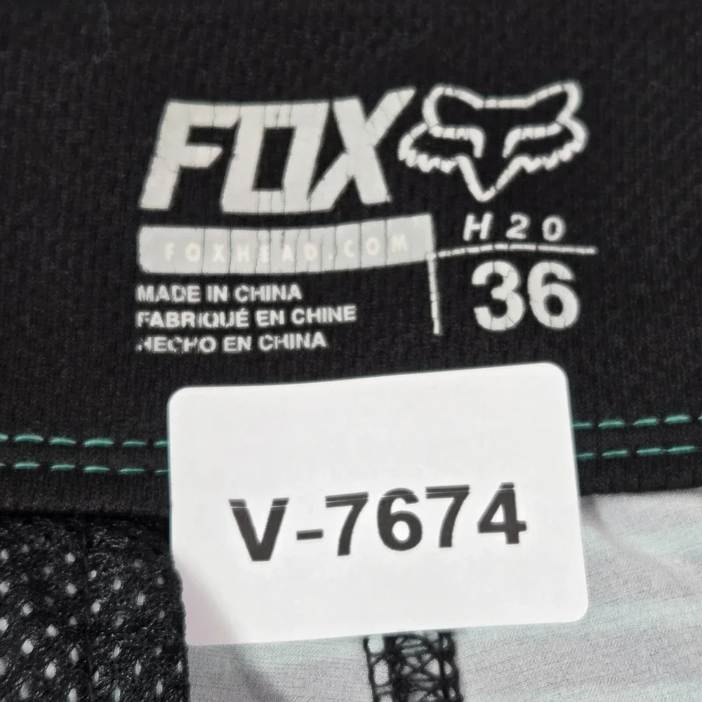 Fox‎ Men Swimwear 36 Gray Striped Knit H2O Board Shorts Polyester Elastane Logo